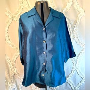 Venezia Size 14/16 Marine Blue button up